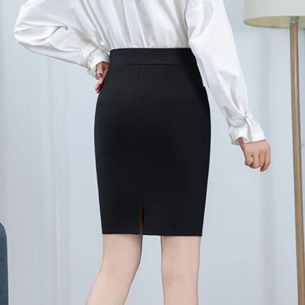 Elastic Summer Mini Black Women High Waist Bodycon Work Korean Elegant Skinny Corset Office Skirt