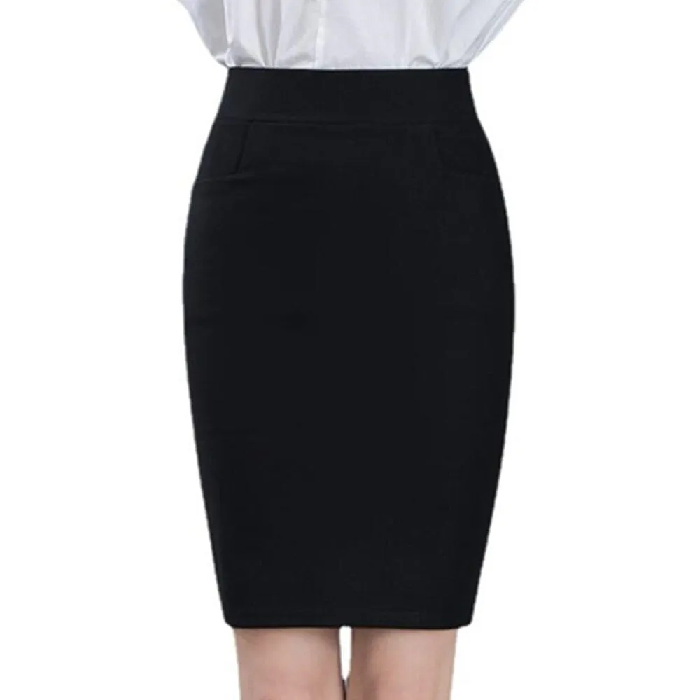 Elastic Summer Mini Black Women High Waist Bodycon Work Korean Elegant Skinny Corset Office Skirt