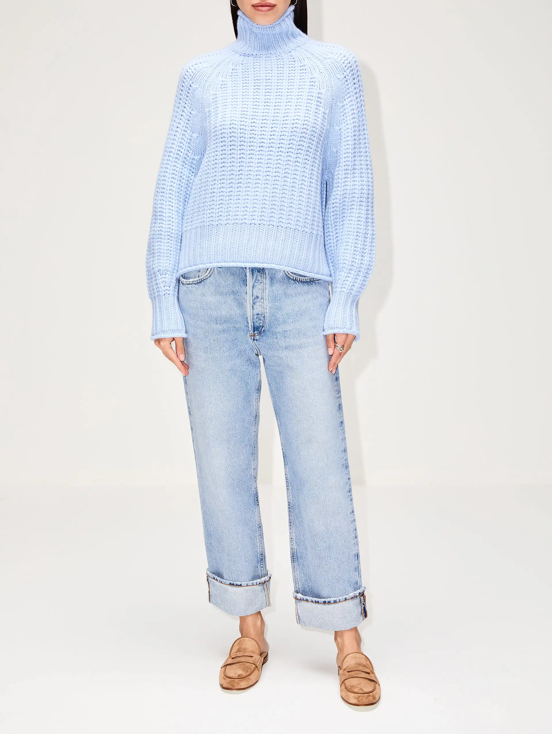 Ellis Hand Knit Turtleneck Top