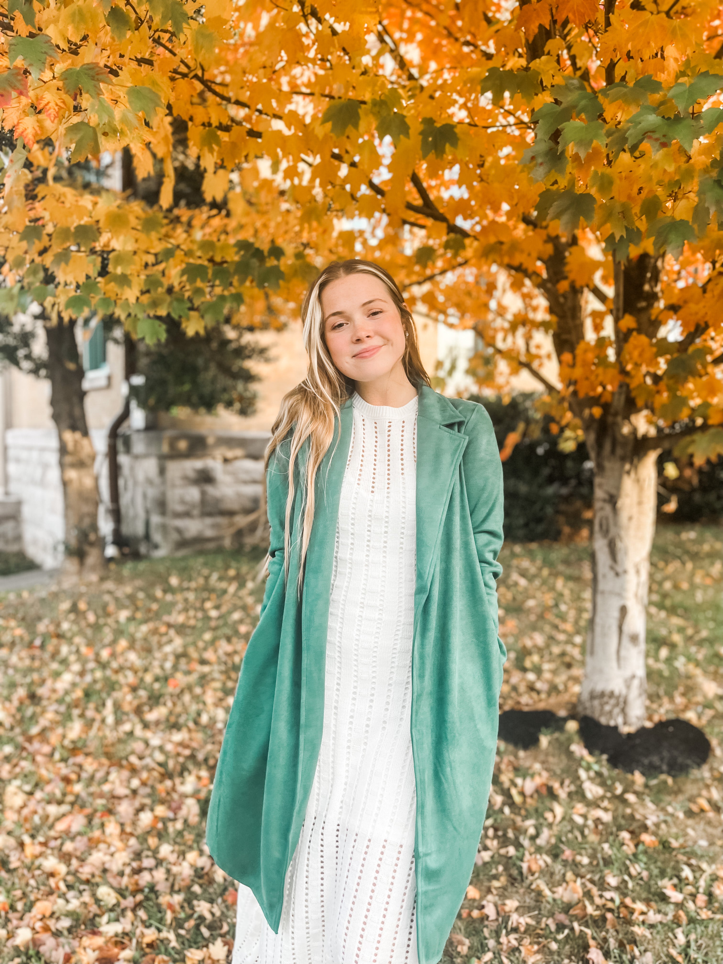 Emerald City Faux Suede Long Blazer