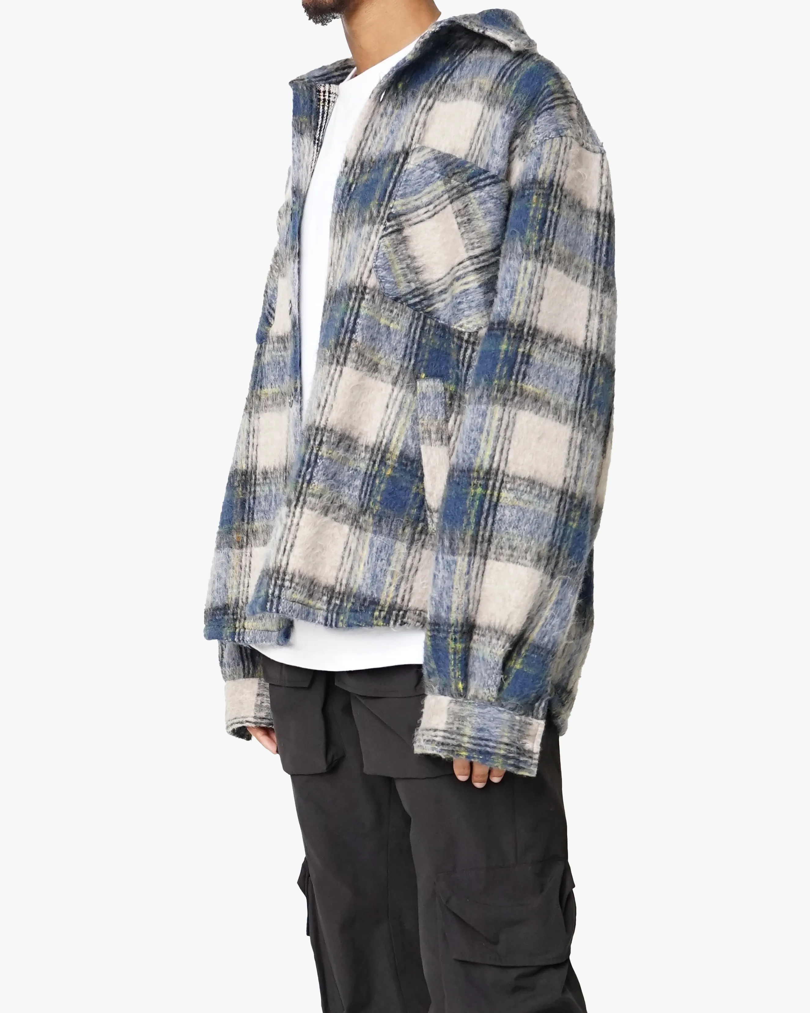 EPTM BIG N TALL SIDE SLIT FLANNEL-BLUE/GRAY