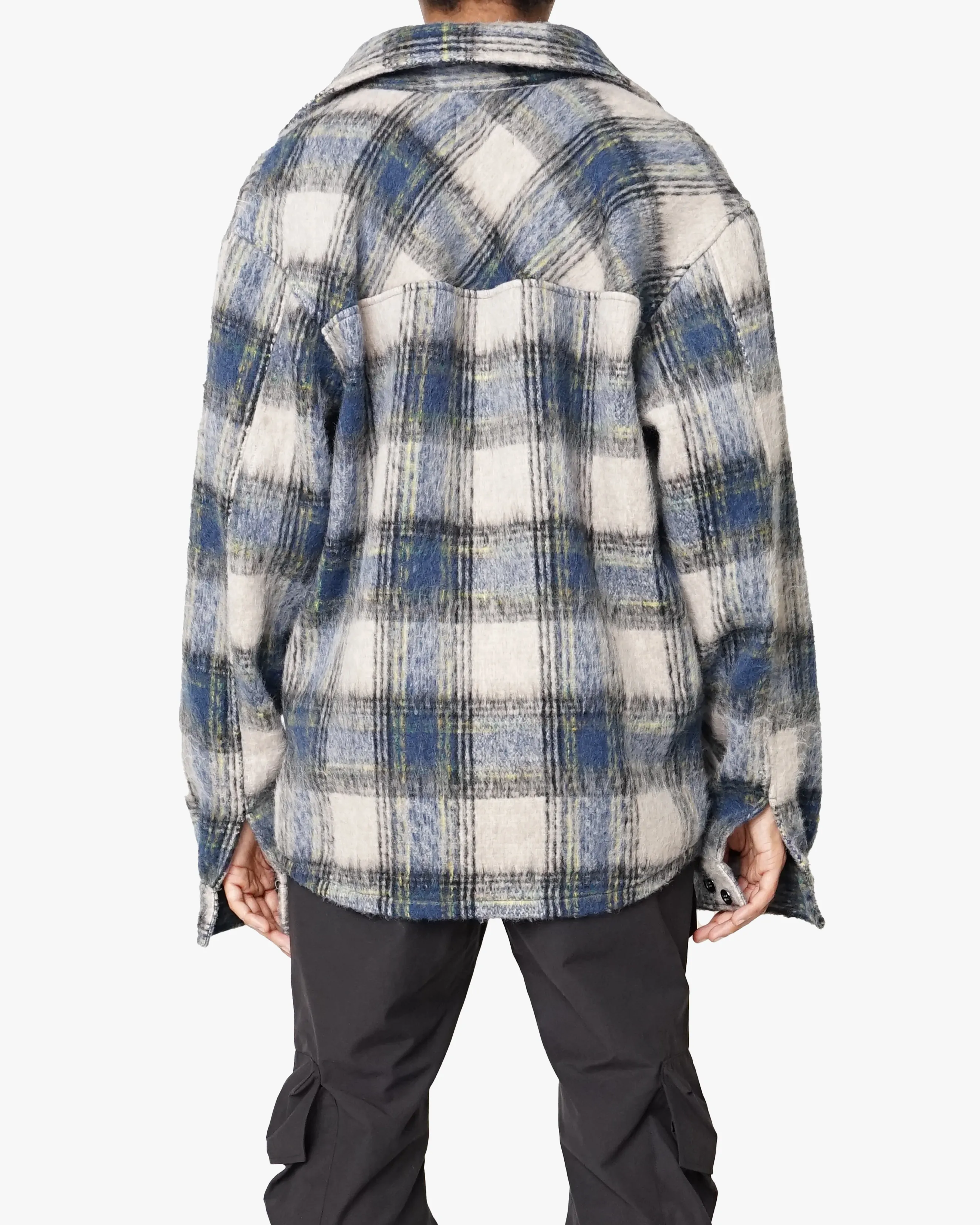 EPTM BIG N TALL SIDE SLIT FLANNEL-BLUE/GRAY