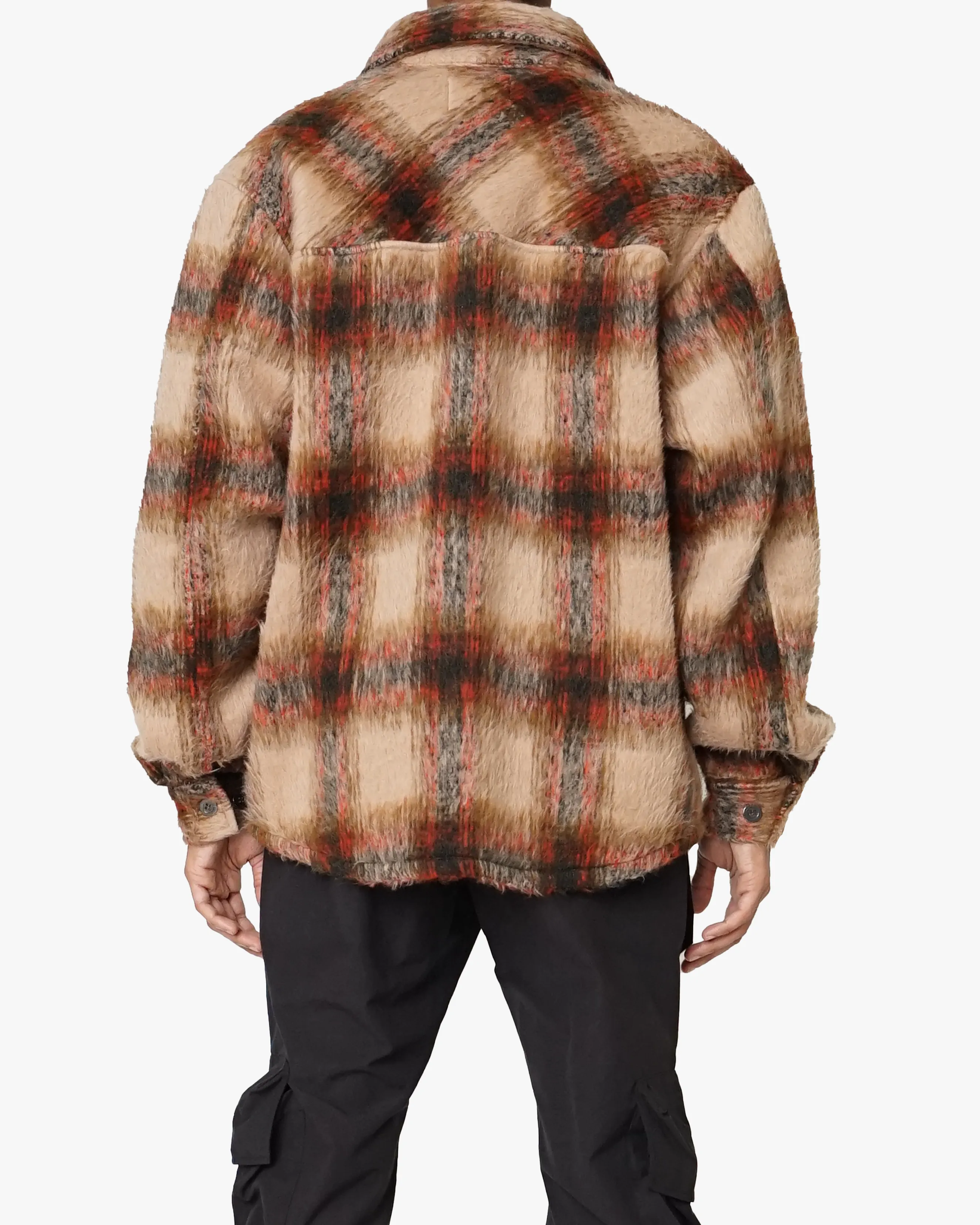 EPTM BIG N TALL SIDE SLIT FLANNEL-COFFEE