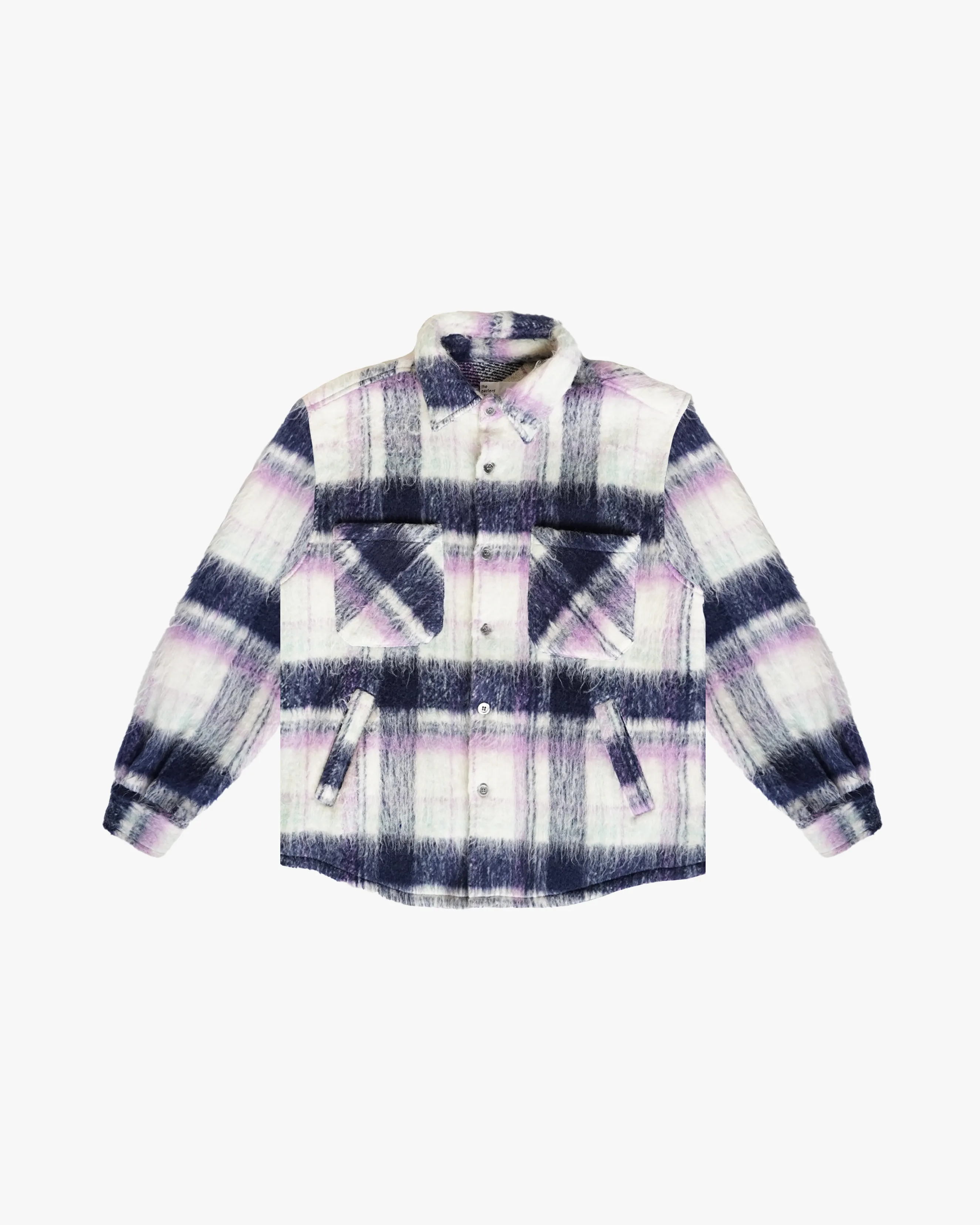 EPTM SIDE SLIT FLANNEL-PURPLE/WHITE