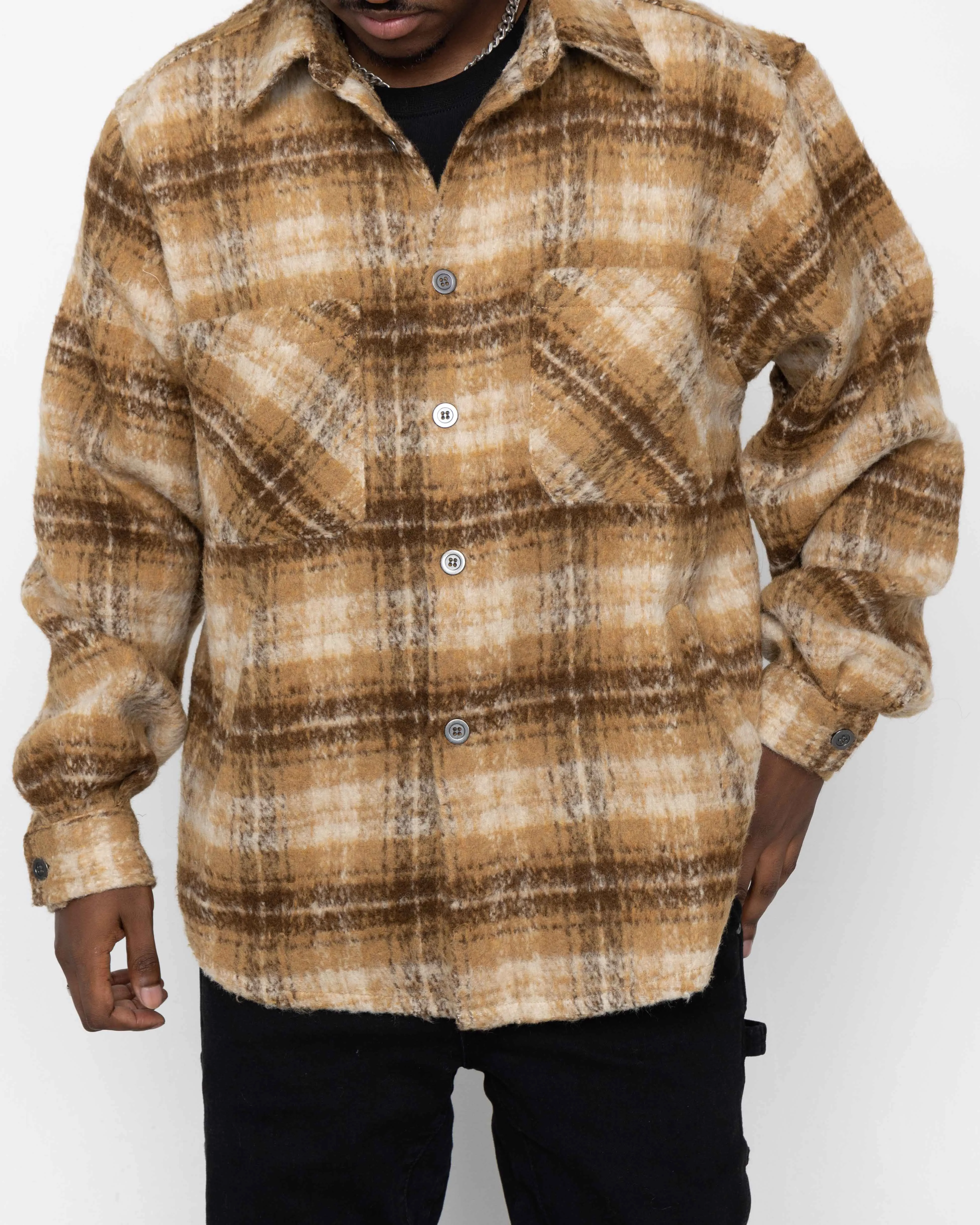 EPTM SIDE SLIT FLANNEL-TAN