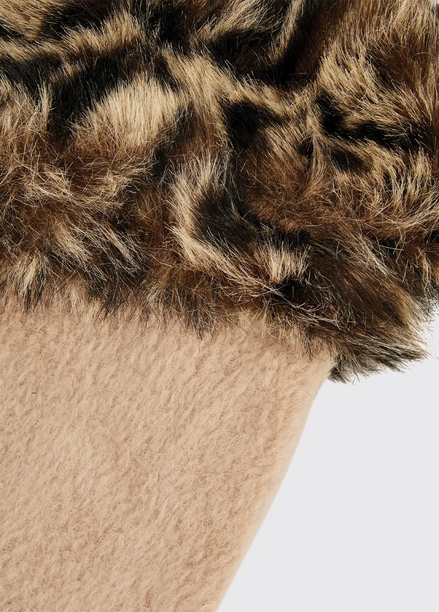 Faux Ladies Fur Boot Liners - Leopard