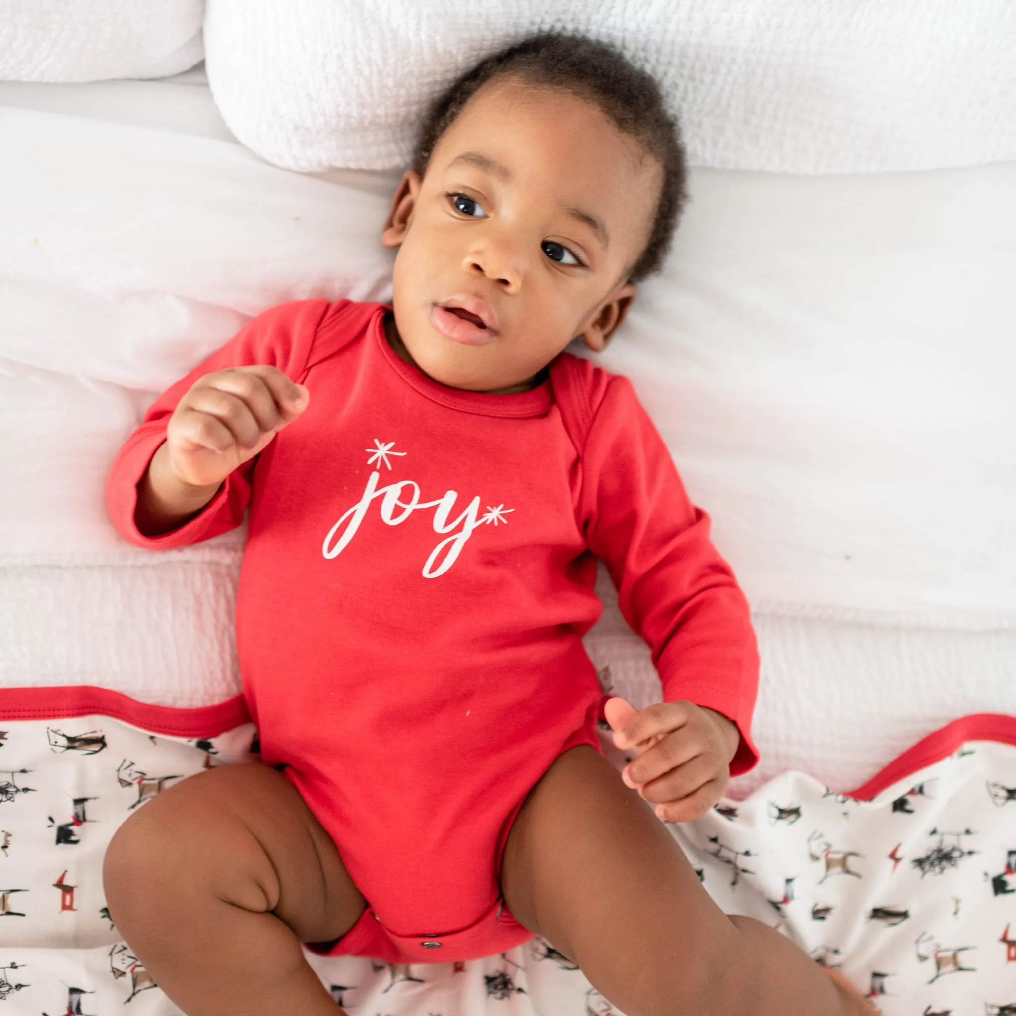 finn + emma Joy Organic Long Sleeve Graphic Bodysuit