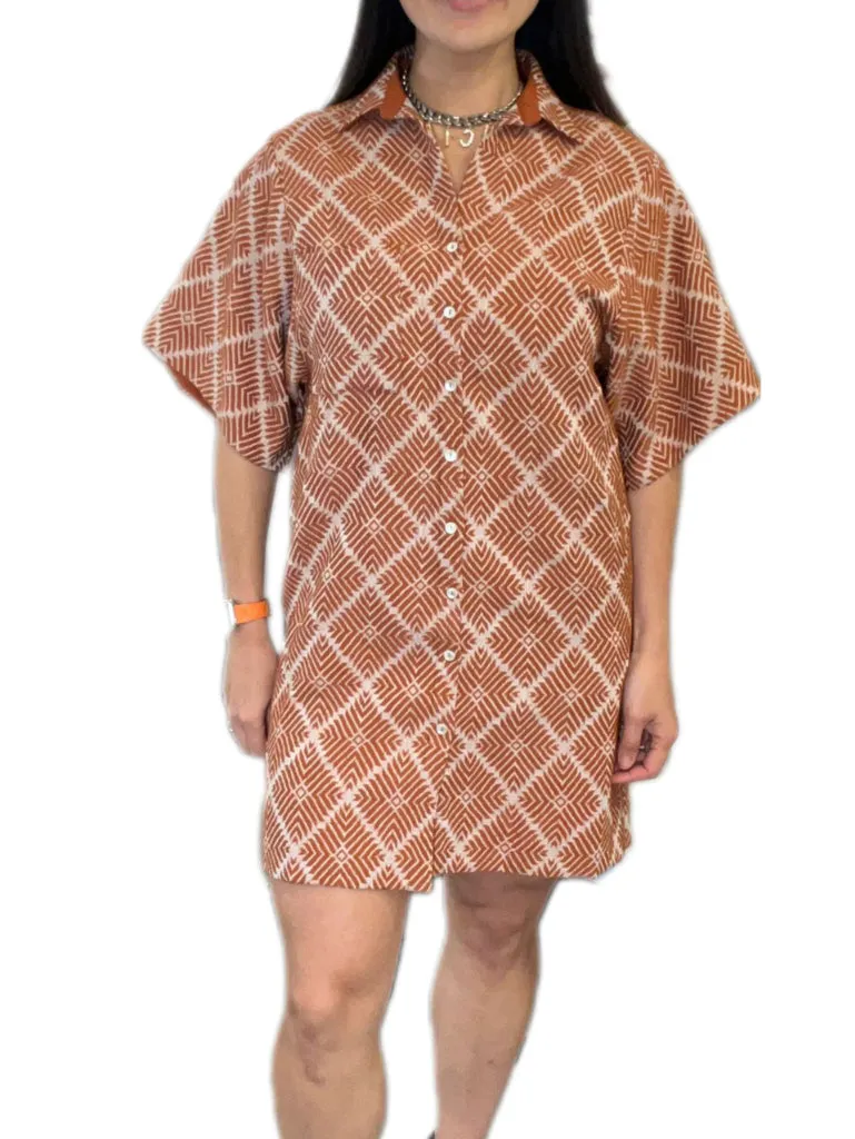 Flannel Tallulah Shirt Dress Cinnamon - size