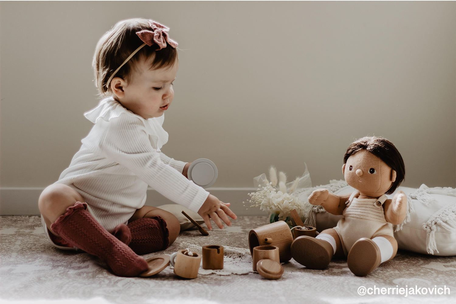 Florence long sleeves bodysuit - 100% cotton: 0-3M, 3-6M, 6-12M, 1-2Y : white