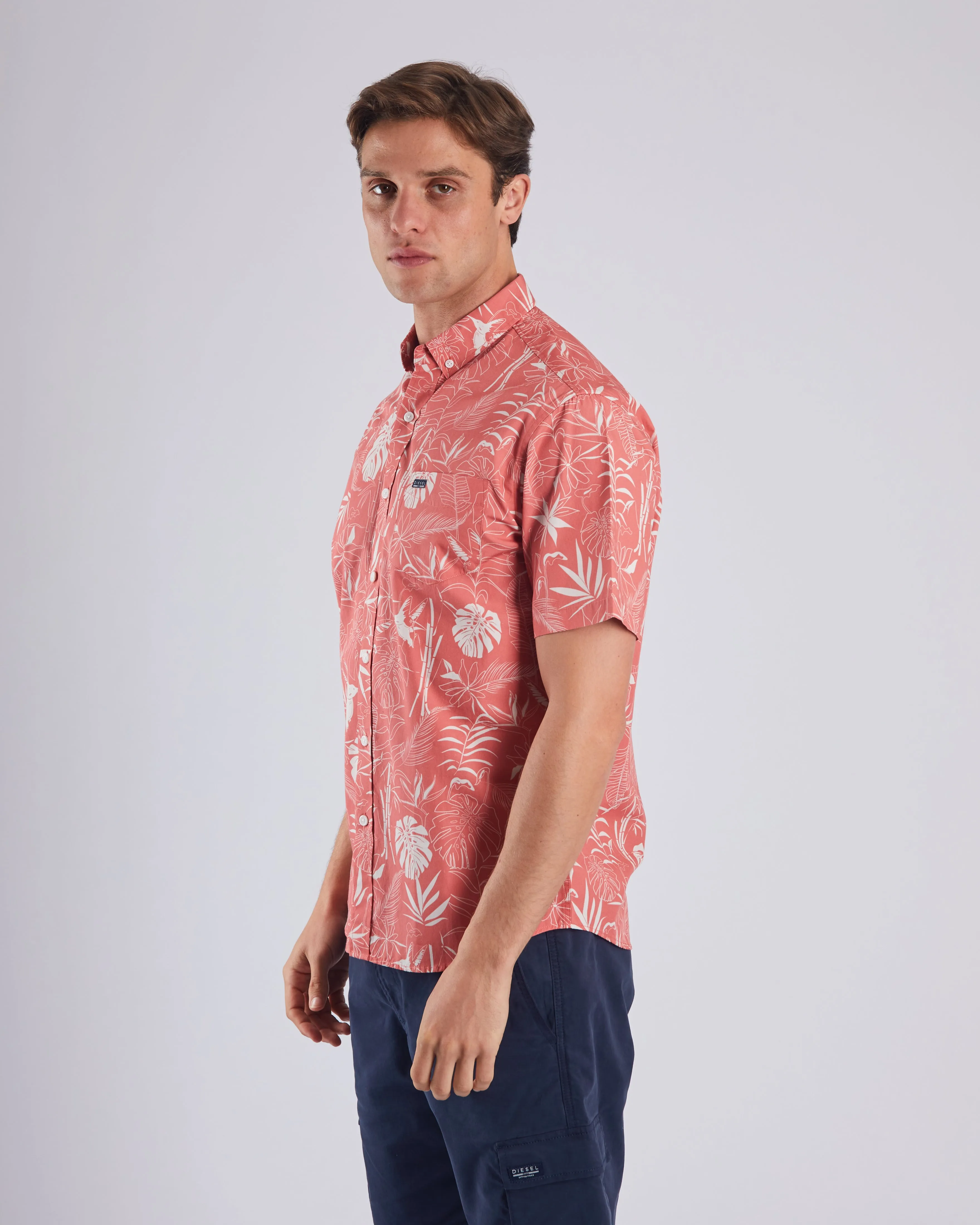 Garner SS Shirt Faded Rose Print