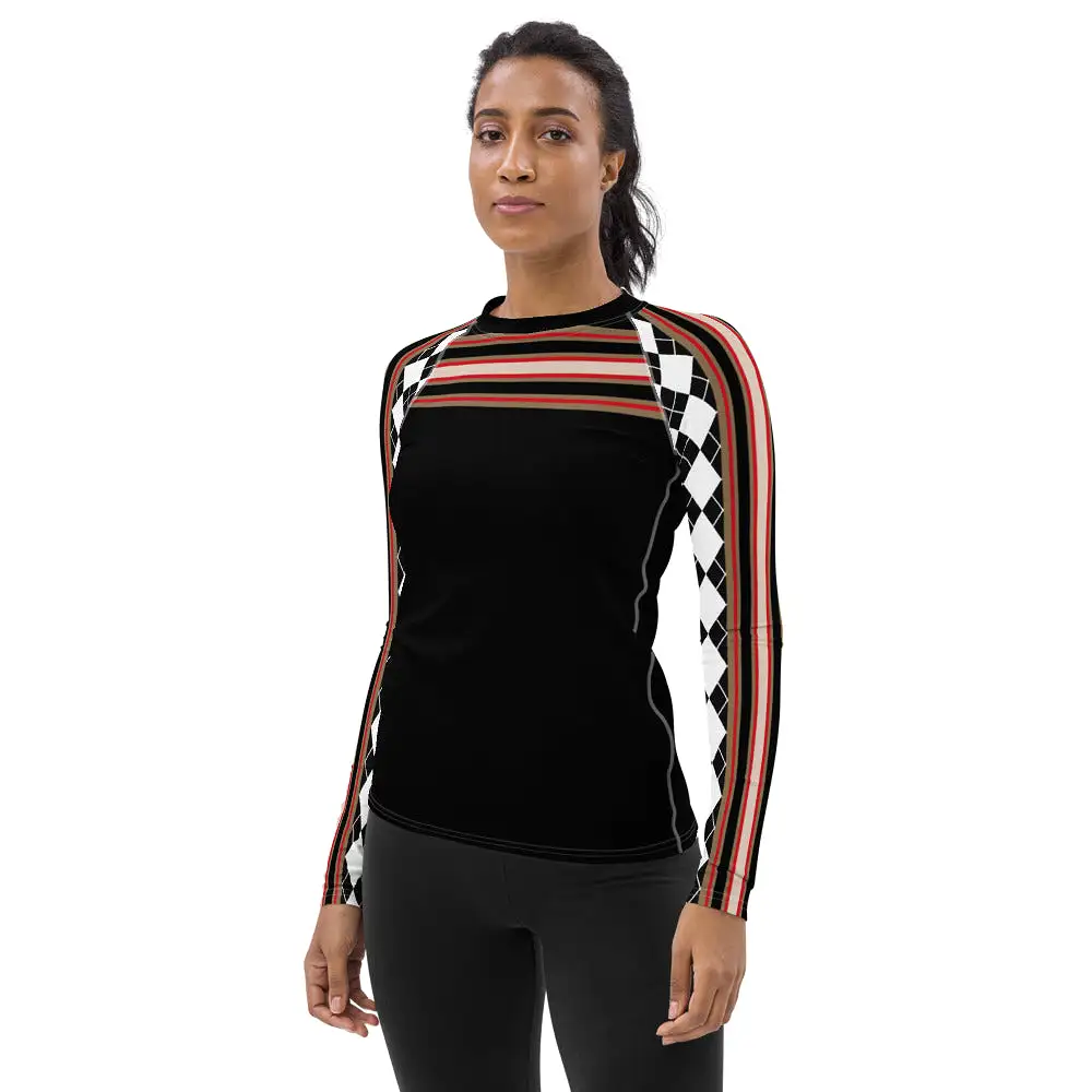 Gold Line Black Fashion Rashguard Top