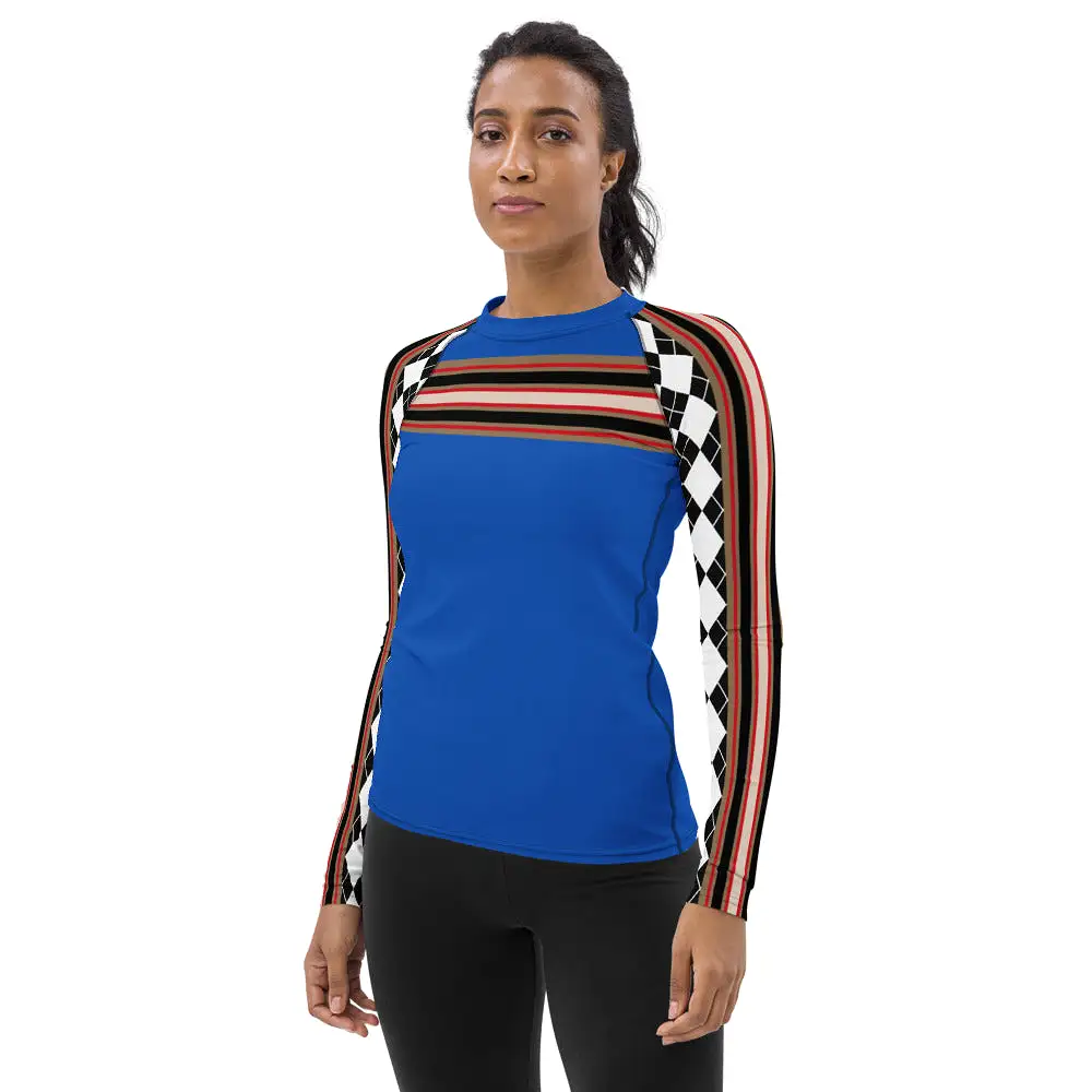 Gold Line Blue Fashion Rashguard Top