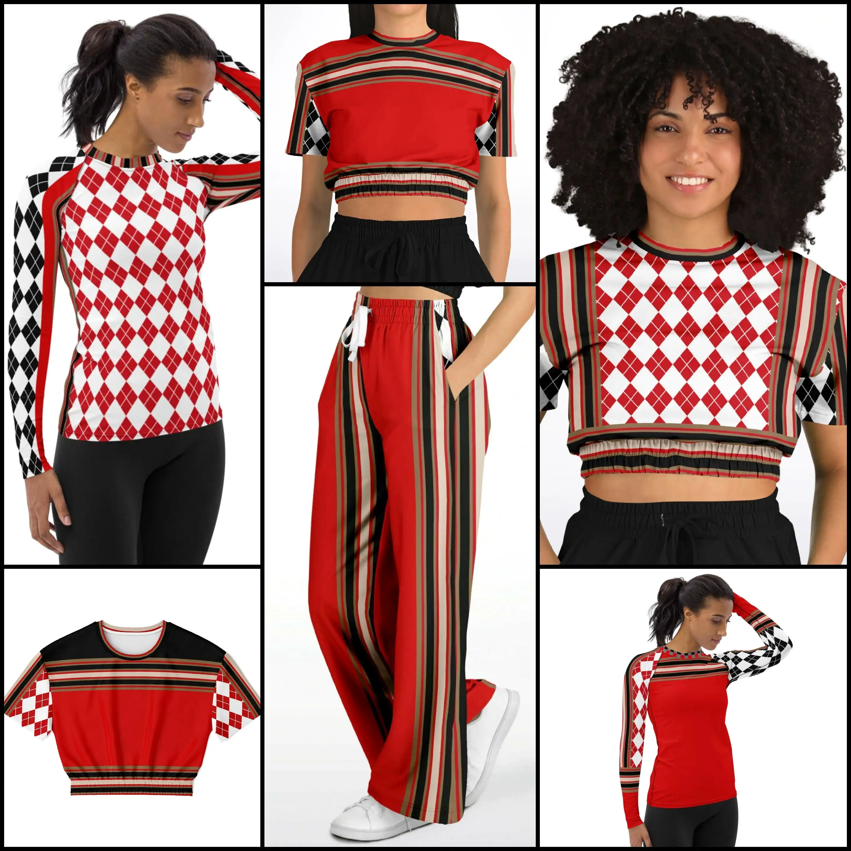 Gold Line Red Fashion Rashguard Top