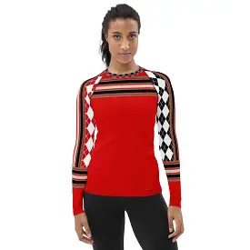 Gold Line Red Fashion Rashguard Top