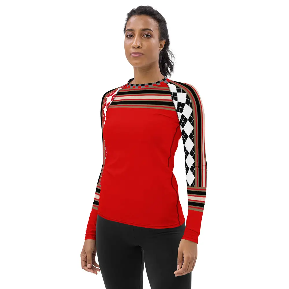 Gold Line Red Fashion Rashguard Top