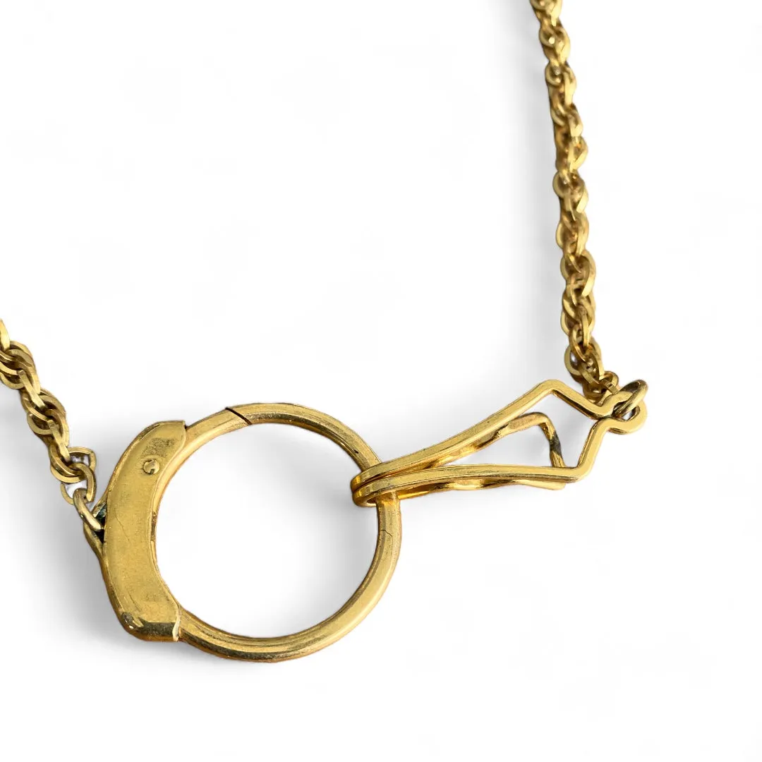 Gold Tone Hand Cuff Necklace