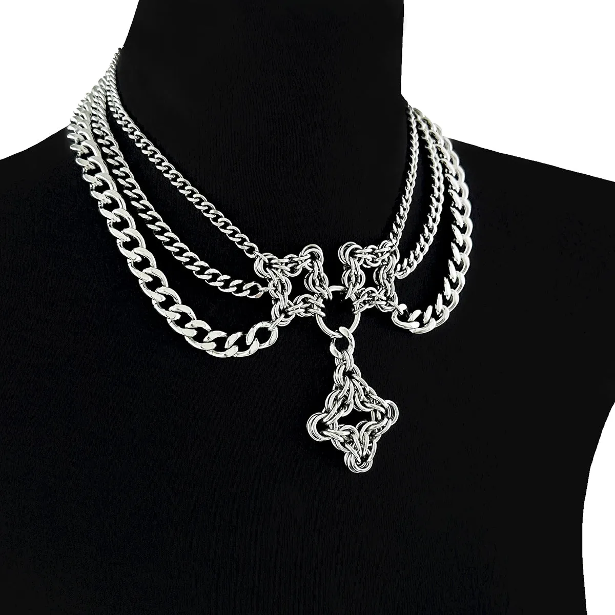 GOTHIC Draping Chain Drop Pendant Choker