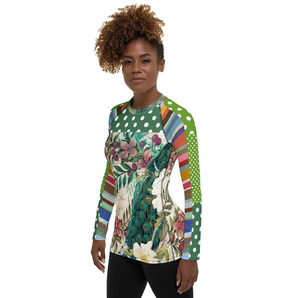 Green Peacock Fashion Rashguard Top