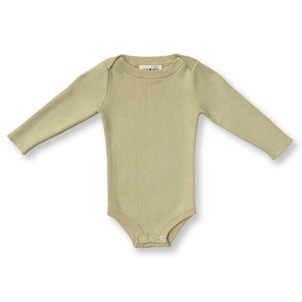 Grown - Organic Ribbed Essential Bodysuit - Pistachio