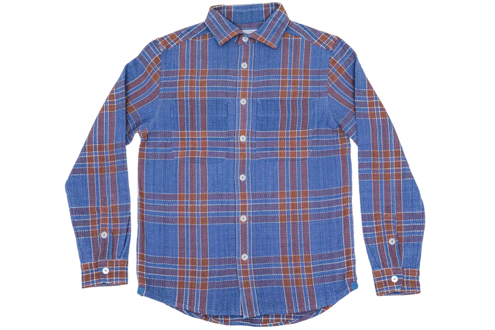 Indi + Ash LS Ames Workshirt - Indigo Big Plaid