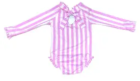 James & Lottie - Pink Stripe Leighton Rashguard