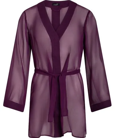 Je Mérite (I Deserve) Women's Pink / Purple Donna Silk Chiffon Shirt Dress In Aubergine