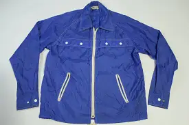 Kmart Vintage 70's Nylon Blue White Accents  Buttons Nylon Windbreaker Jacket