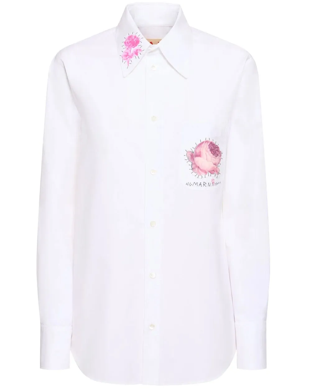 Lily White Embroidered Patchwork Long Sleeve Shirt