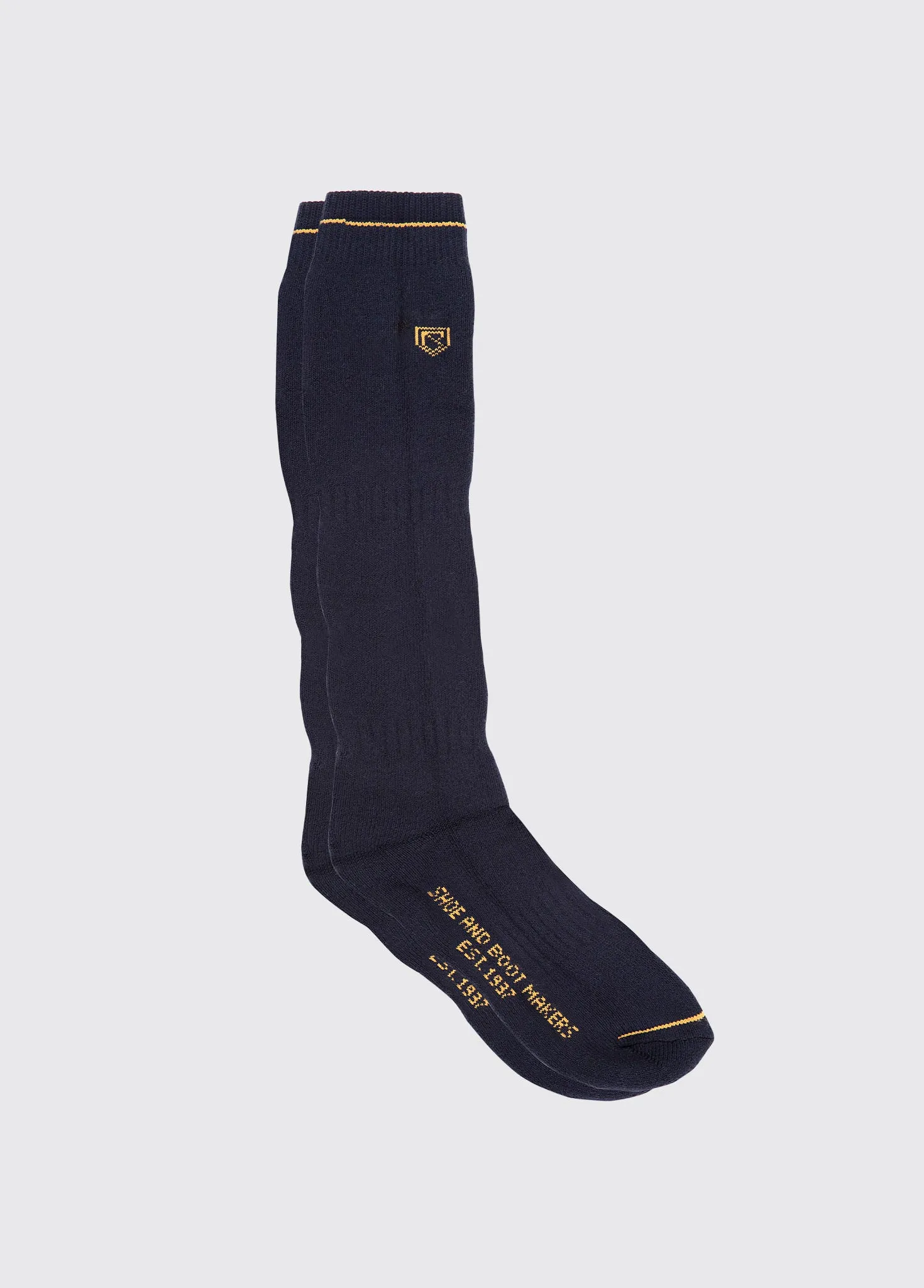 Long Mens Boot Socks - Navy