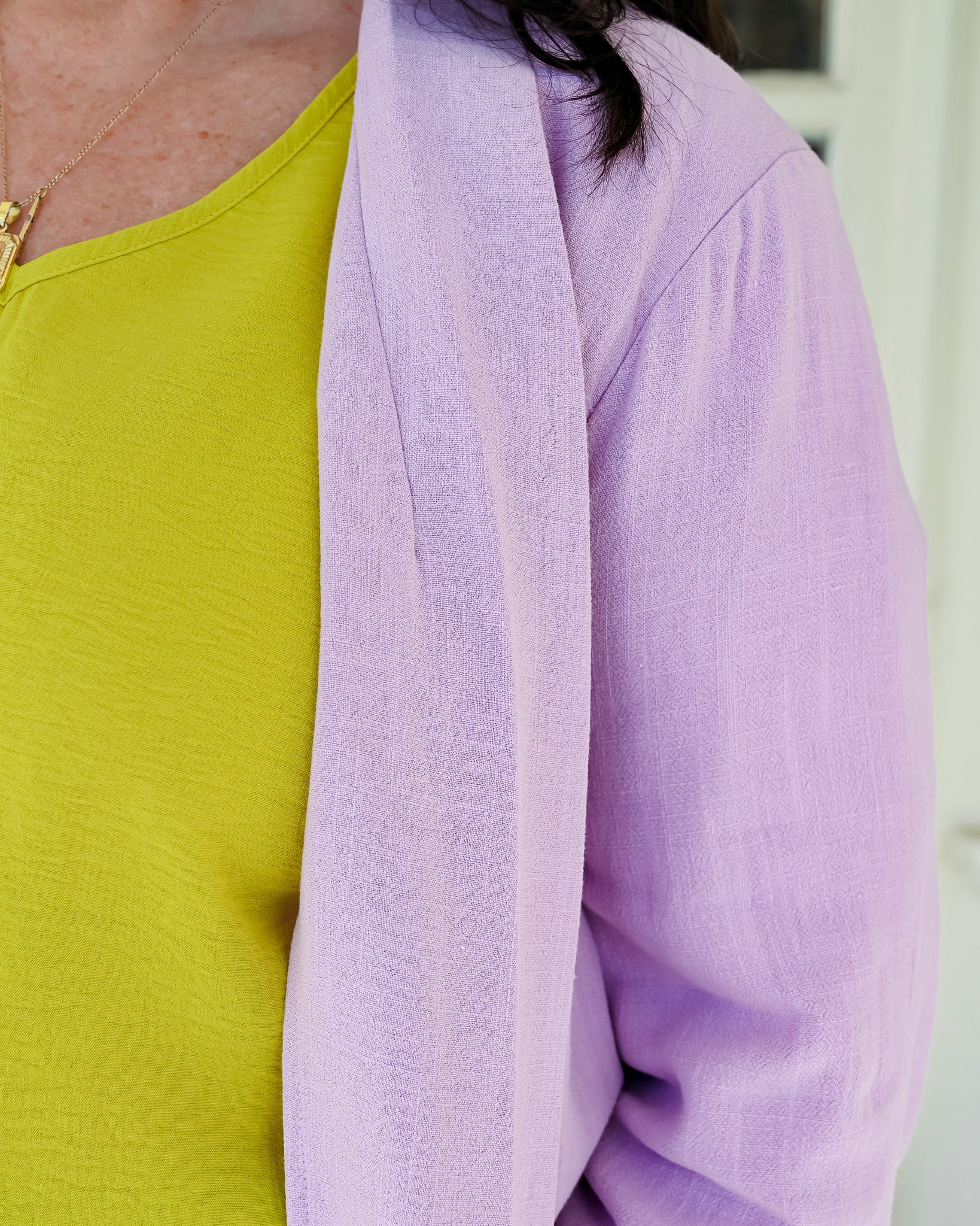 Lovely In Lilac Linen Blazer PLUS