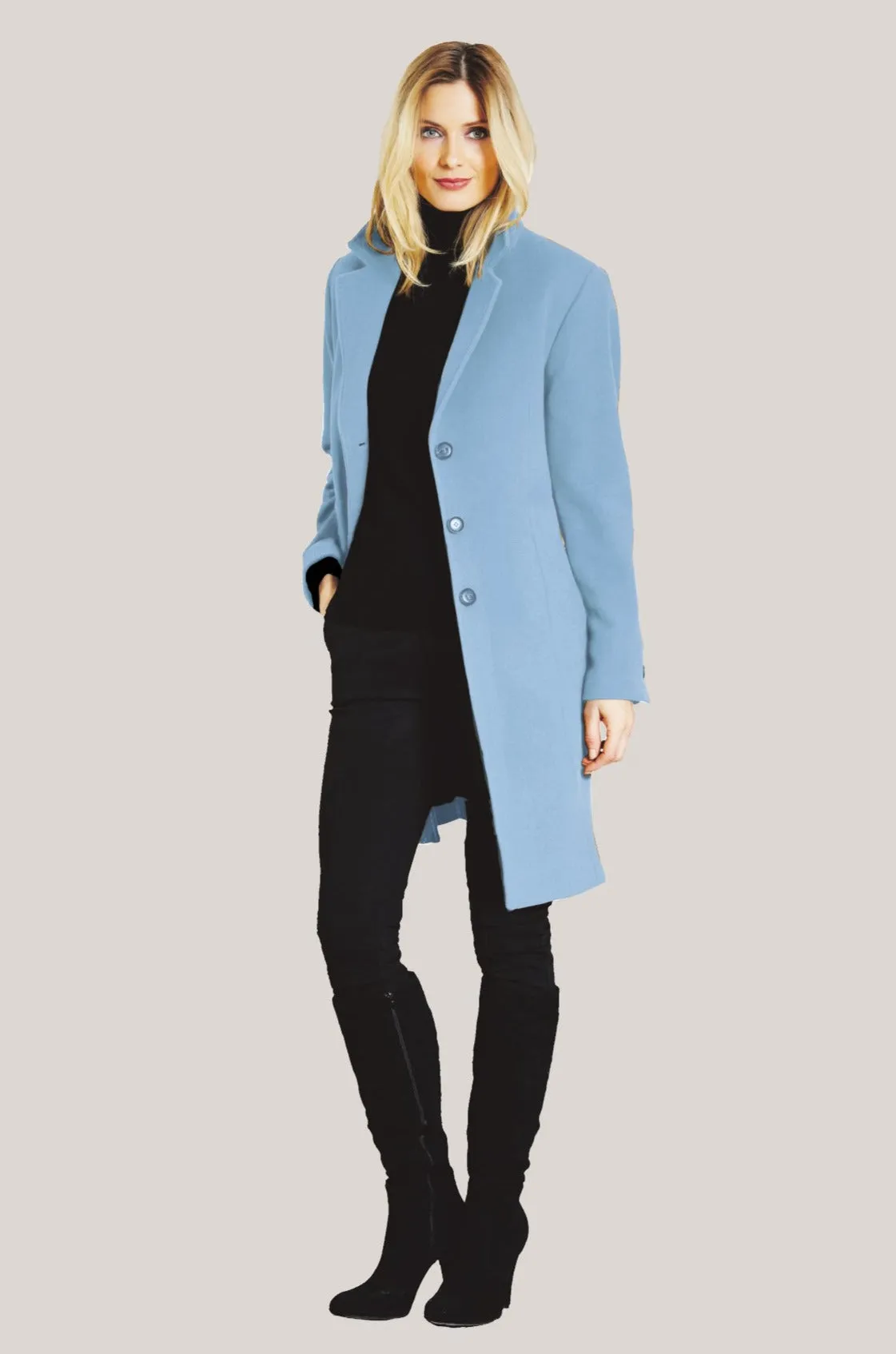 MADISON Wool & Cashmere Coat with Notch Collar 3731