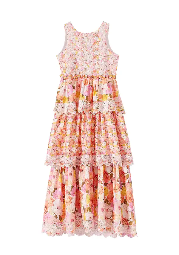 Marlo Kids Blossom Embroidered Maxi Dress