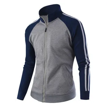 Men Patchwork Hoodies Jackets Coats Cardigans Sweatshirts Sportswear Men's Casual Slim Fit Large Size Zipper Jacket SM6