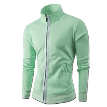 Men Solid Color Hoodies Zipper Jackets and Coats Sweatshirts Sportswear Men's Casual Slim Fit Large Size Jackets SM6