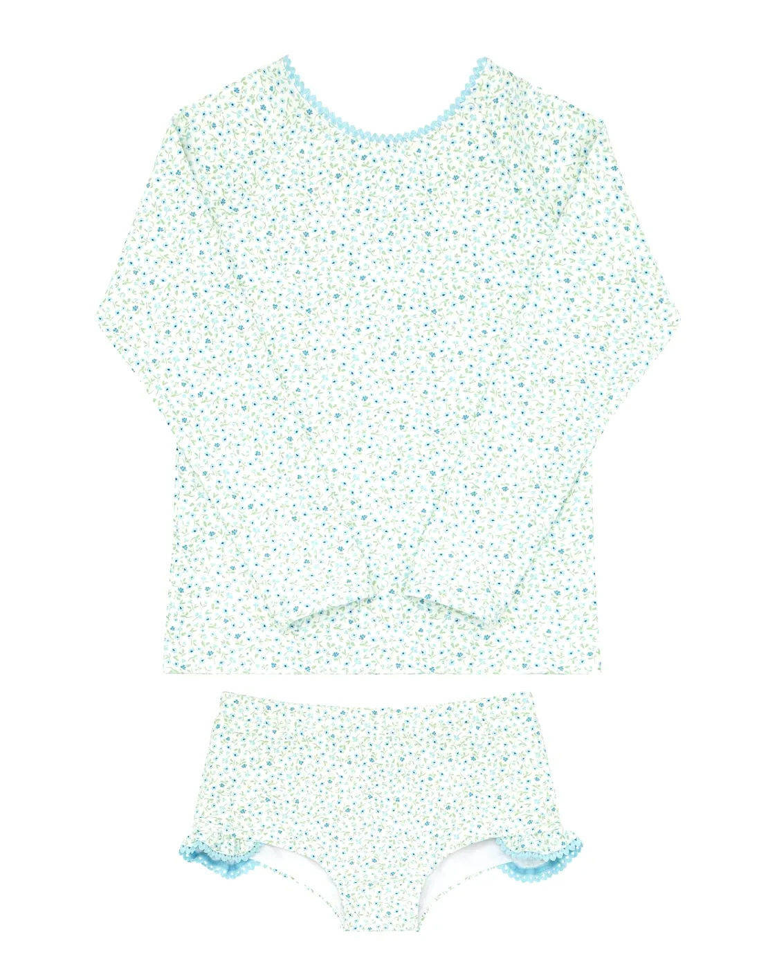 Minnow - Girls Hibiscus Ditsy Floral Rashguard Set