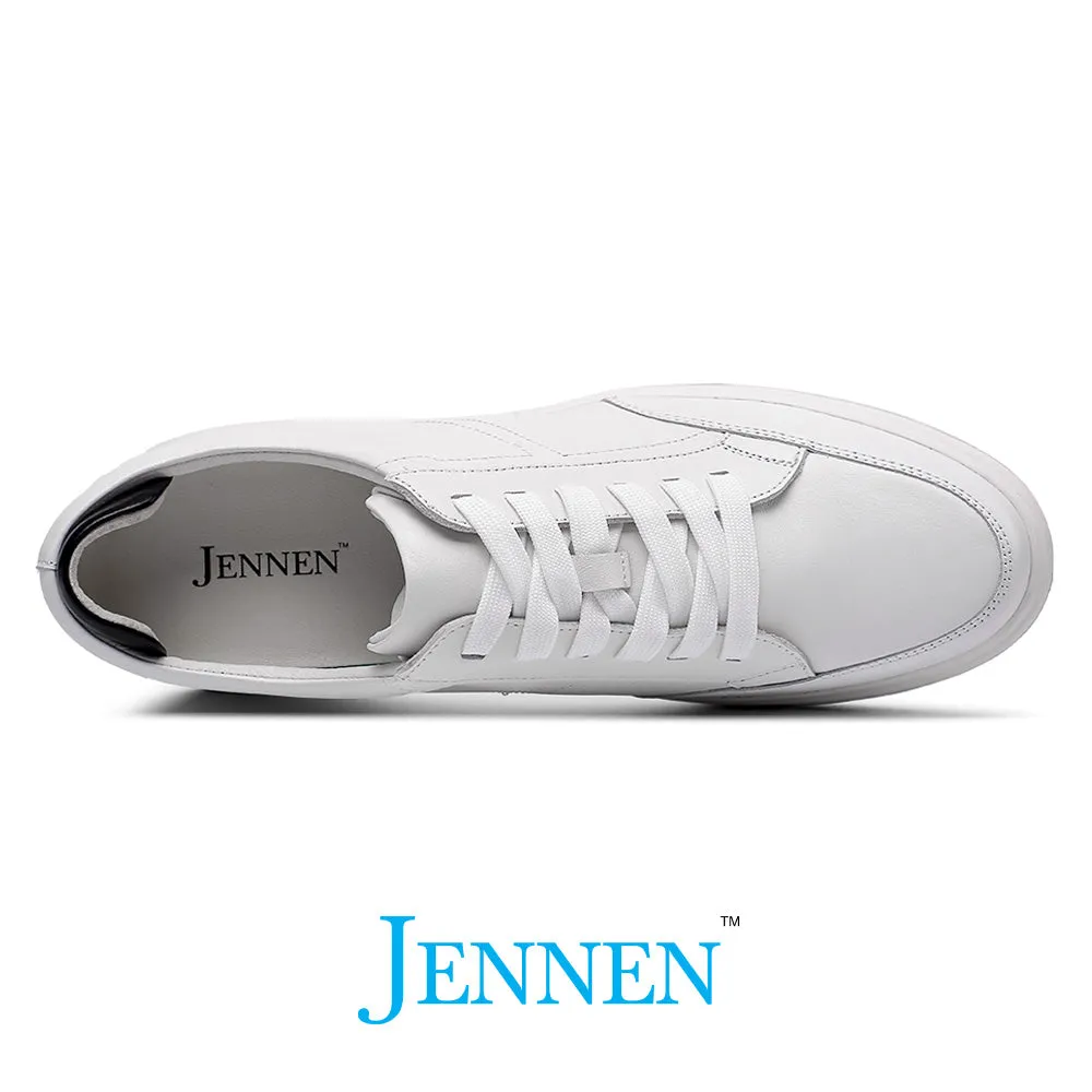 Mr. Federer 7cm | 2.8 inches White Elevated Casual Sneakers for Men