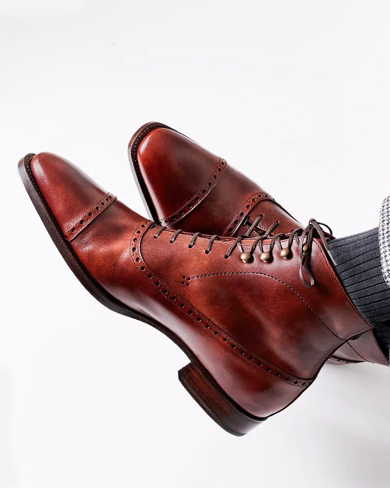 Museum Cognac Balmoral Brogue Boot