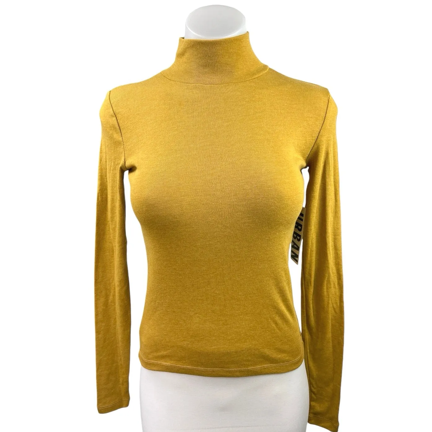 NEW Urban Outfitters BDG Yellow Turtleneck Pullover Long Sleeve Sweater Top XS