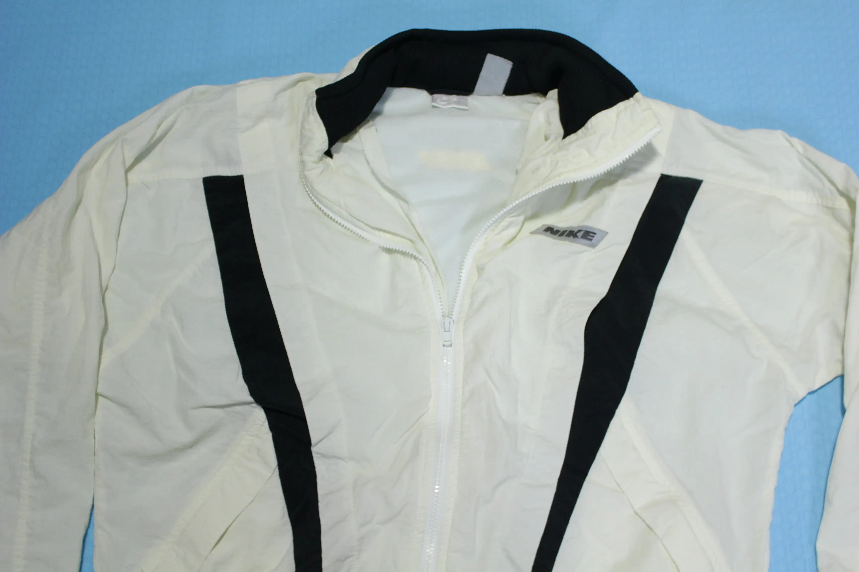 Nike Gray Tag Vintage 90's Cocaine White Zip Up Windbreaker Jacket