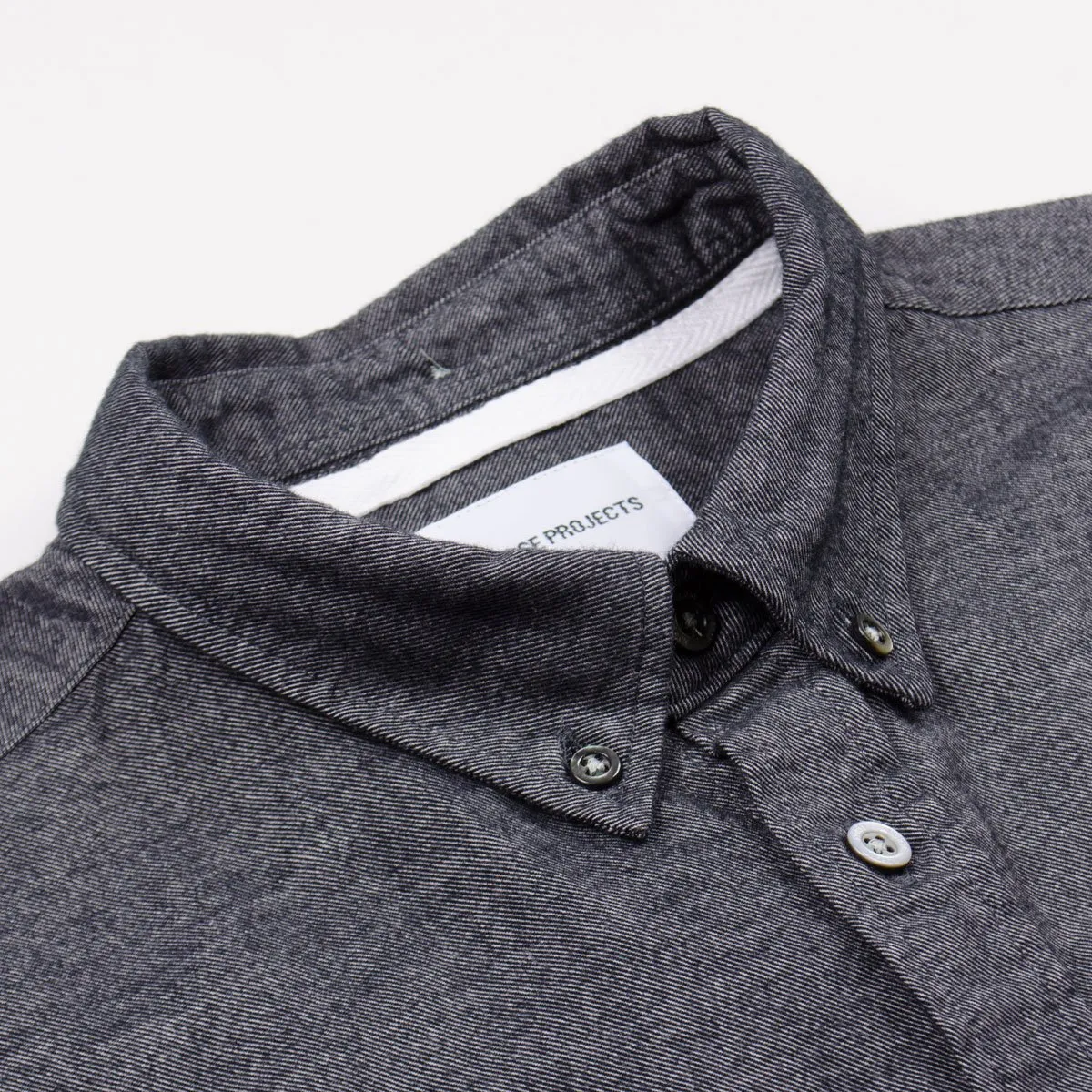 Norse Projects - Anton Brushed Flannel Shirt - Magnet Grey