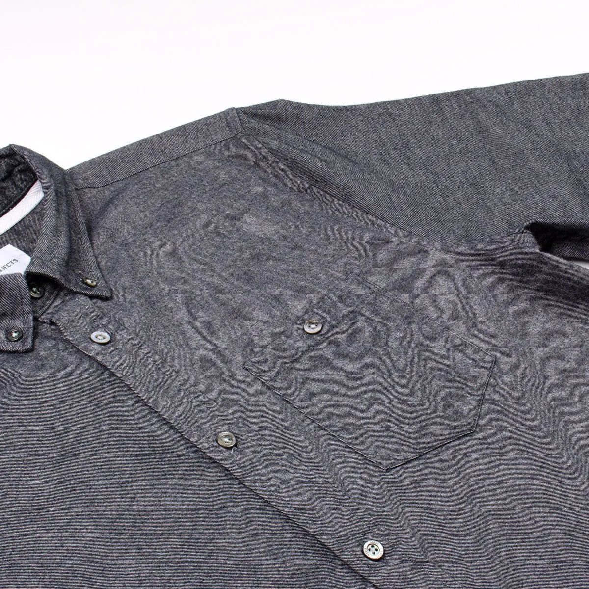 Norse Projects - Anton Brushed Flannel Shirt - Magnet Grey