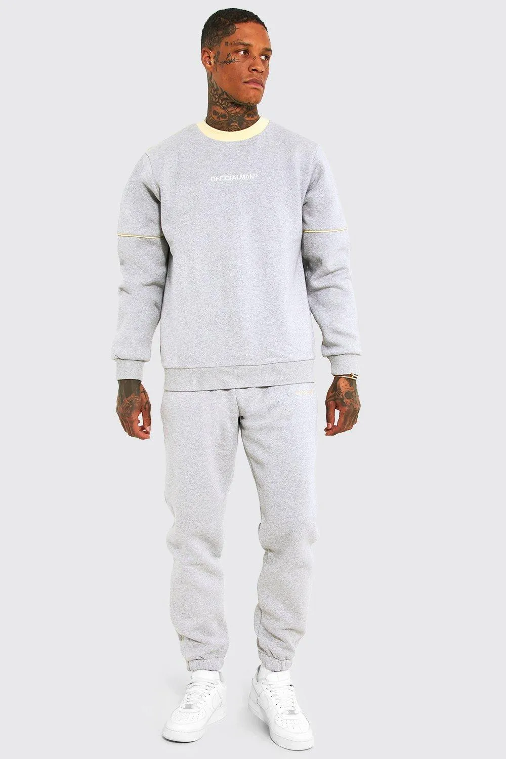 Official Man Sweater Tracksuit With Piping