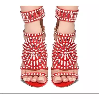 Open Toe Rhinestone Design High