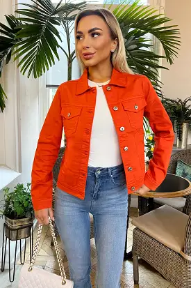 Orange Lightweight Denim Jacket