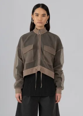 Organza Bomber Jacket - Brown