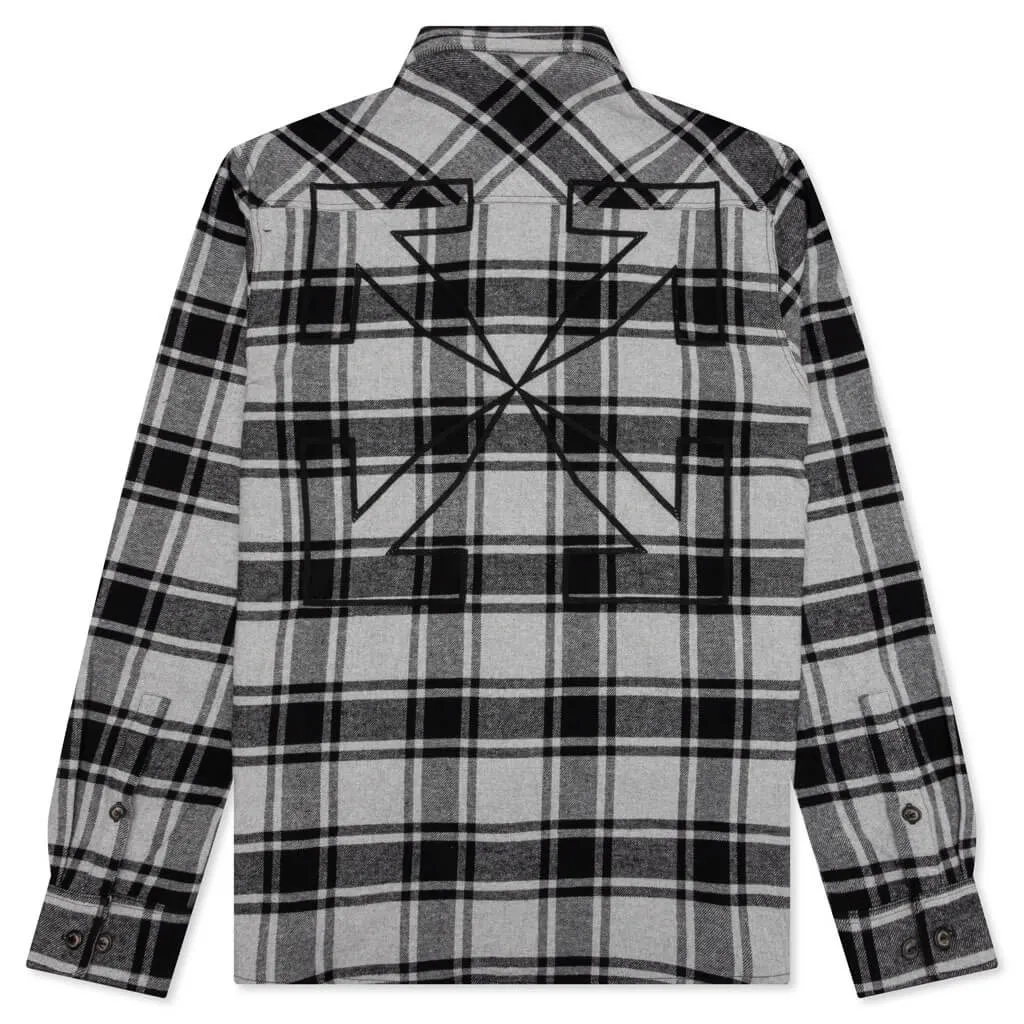 Outline Arr Flannel Shirt - Melange Grey