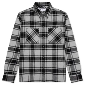 Outline Arr Flannel Shirt - Melange Grey