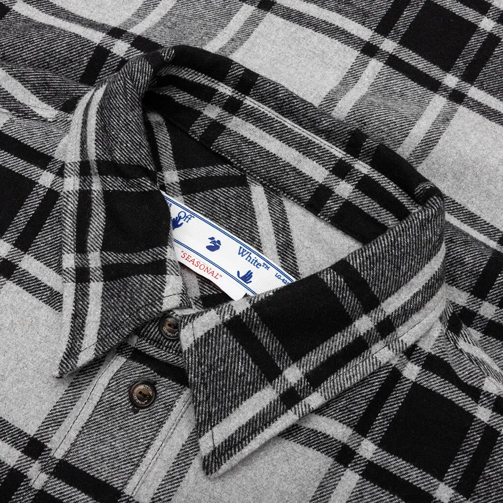 Outline Arr Flannel Shirt - Melange Grey