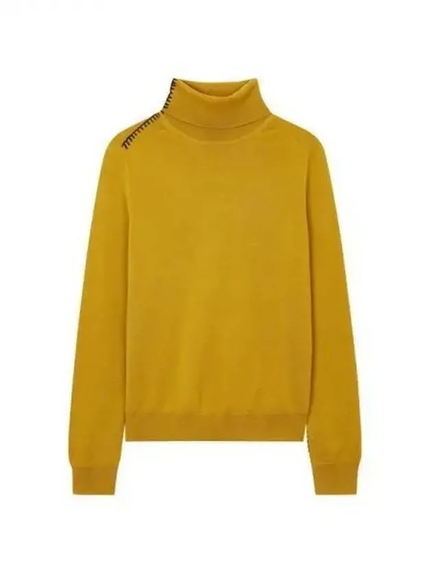 Overseas Station Season Big Chance 8 18 PS Women s Stitching Turtleneck Wool Knit Mustard 270861