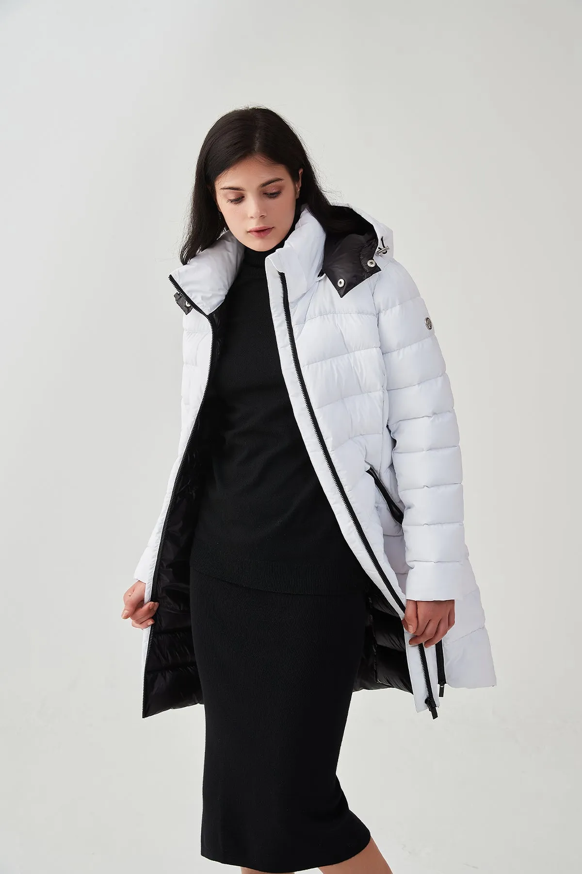 Packable Lightweight Puffer Coat with Hood